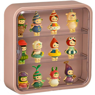 Figures Display Case Cabinet Doll Storage Box With Door