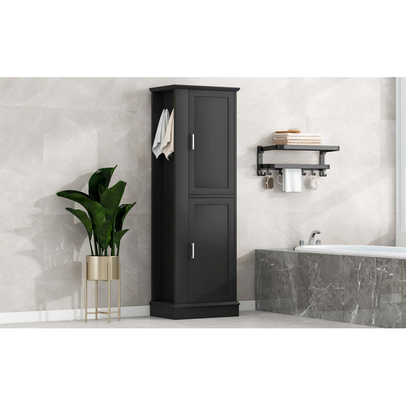 Tall Bathroom Storage Cabinet, Black