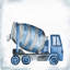 «Blue Mixer Truck», art sur toile-447469723