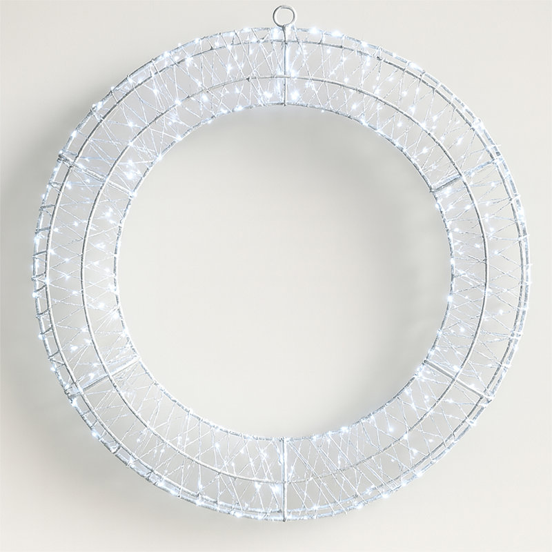 Indoor / Outdoor Led Wreath Lighted Window Décor, Cool White, 70cm H x 70cm W x 9cm D