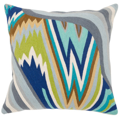 Bolt Embroidered Cotton Reversible Throw Pillow