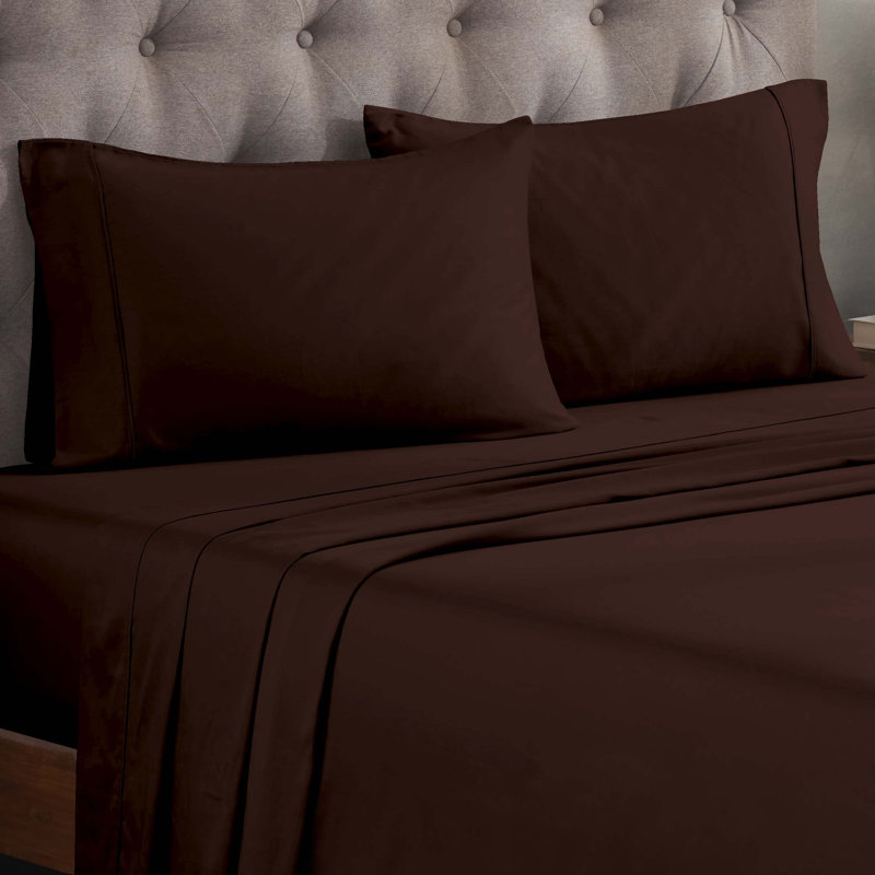 Ensemble de draps 300 po, Ensemble de literie pour très grand lit divisé, Moka