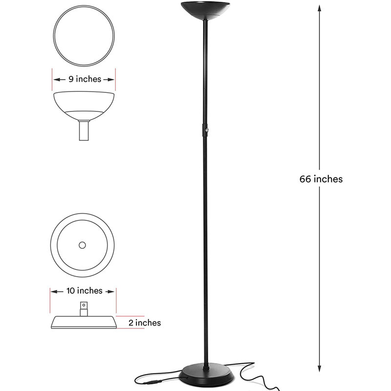 SkyLite 65 in. Industrial LED Floor Lamp with Dimmer
