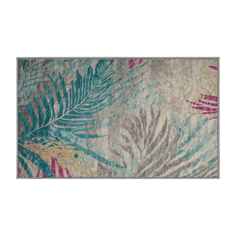 Machine Washable Gray Area Rug, Runner 2' x 5'