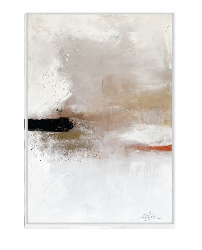 Formelle Single Picture Frame Painting on Wood, 70 cm H x 94 cm W, White