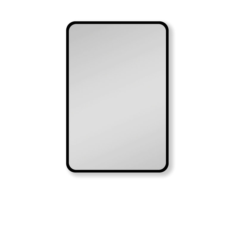 Raff W H Medicine Cabinet Mirror, Black, 28.05" H x 20.05" W x 4.95" D