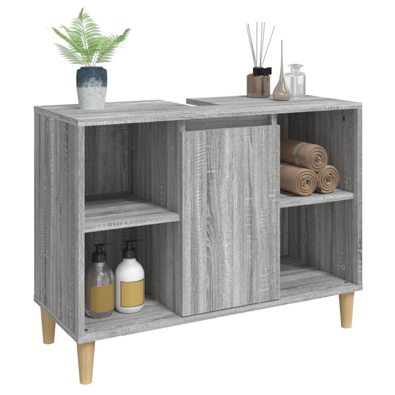 Skagway Sink Cabinet 80x33x60 cm Engineered Wood, Grey Sonoma