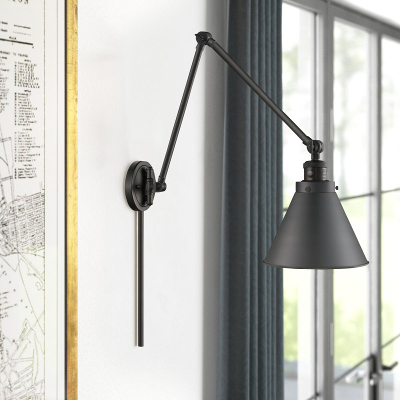 Donovan Swing Arm Sconce, Matte Black