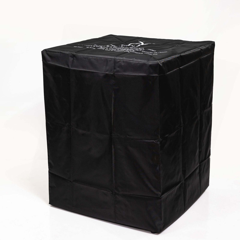 Wicker Fire Pit Column With Glass Wind Guard