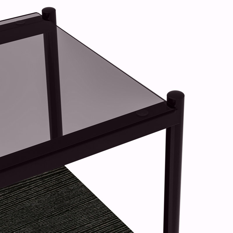 Ensemble de 2 tables de bout rectangulaires, Noir, Noir