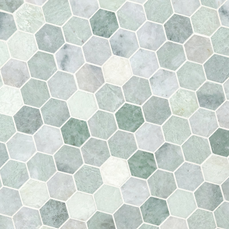 Nordic Jade Hexagon 12 in. x 12 in. Polished Marble Mosaic Floor and Wall Tile
