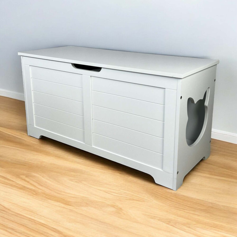 Enceinte de litière pour chat 39,4 po, salle de toilette pour chat, couvercle de litière caché, armoire pour grand chat, maisonnette pour chat