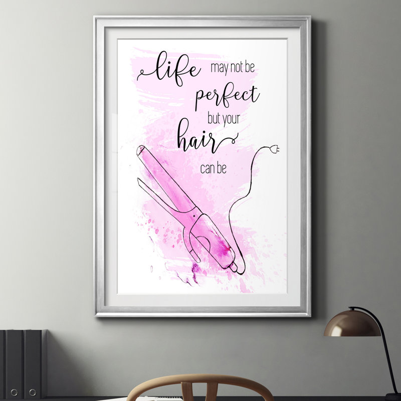 Perfect Hair - Reproduction d'art textuel sur papier encadré, Papier argenté, H 22,5 po x l 30,5 po x P 1,5 po