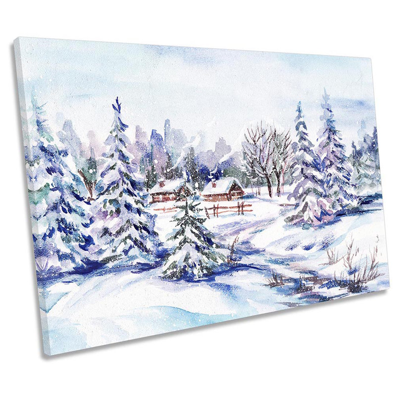 Snow Landscape Winter Repro Framed - Wrapped Canvas Print, 30.5cm H x 45.7cm W x 2cm D