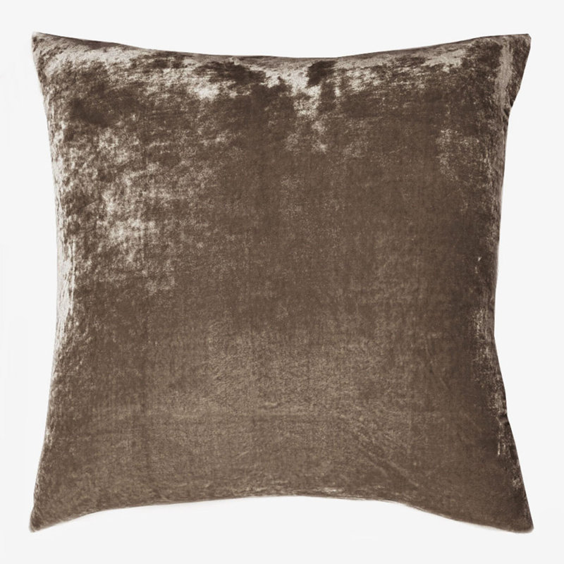 Silk Velvet Pillows Square Pillow Cover & Insert, Natural