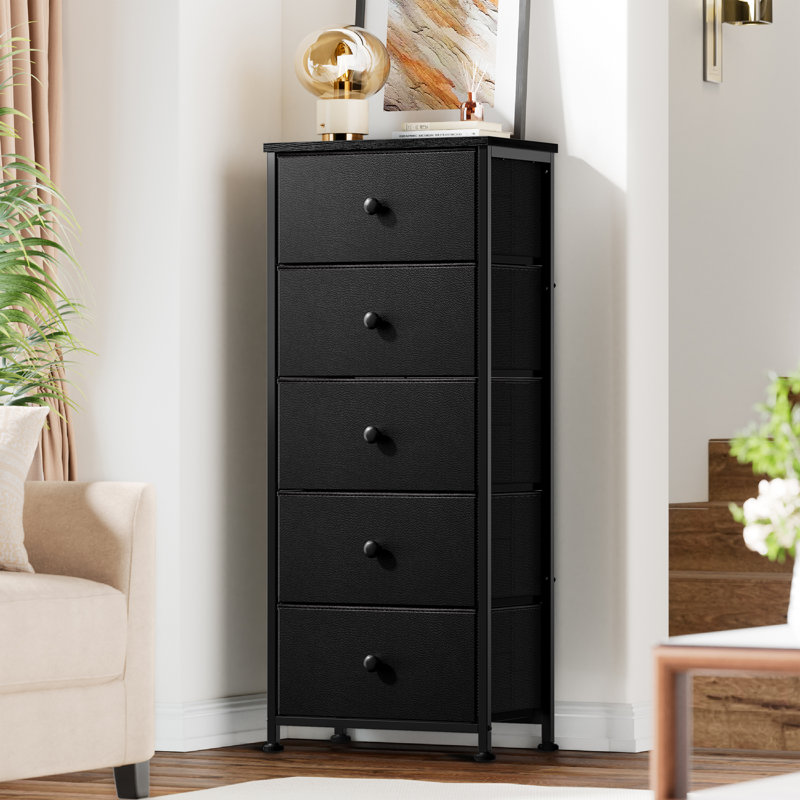 Ojaswi 5 Drawer 45.7Cm W Chest, Black