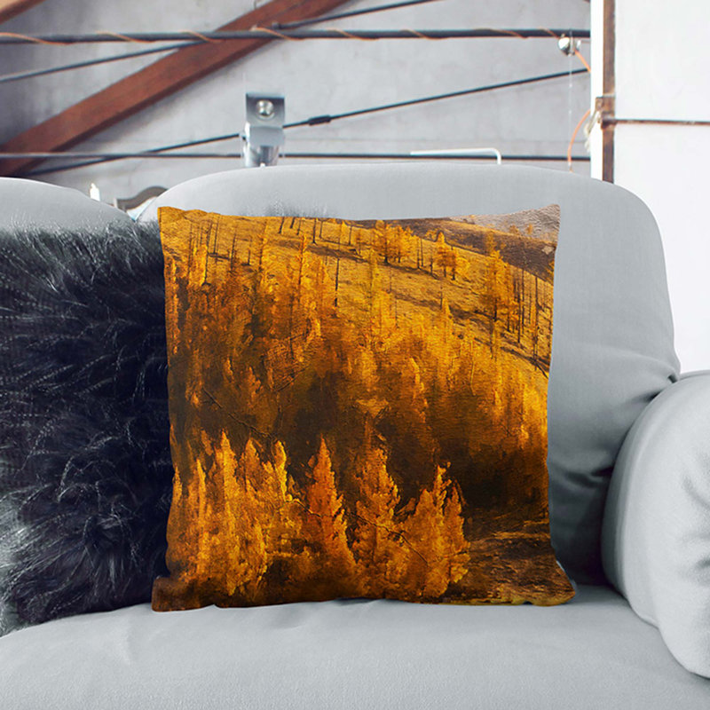 A Golden Forest Square Throw Cushion, Black, 40 x 40 cm