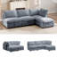 2-Seat Sectional Sofa with Hidden Storage and Ottomans-331557876