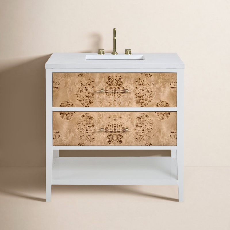 Ensemble de meuble-lavabo simple 36 po Olena, 8 po, White Zeus 