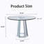 Table de salle à manger moderne en verre trempé minimaliste moderne avec base en miroir, idéale pour les espaces de salle à manger élégants et fonctionnels