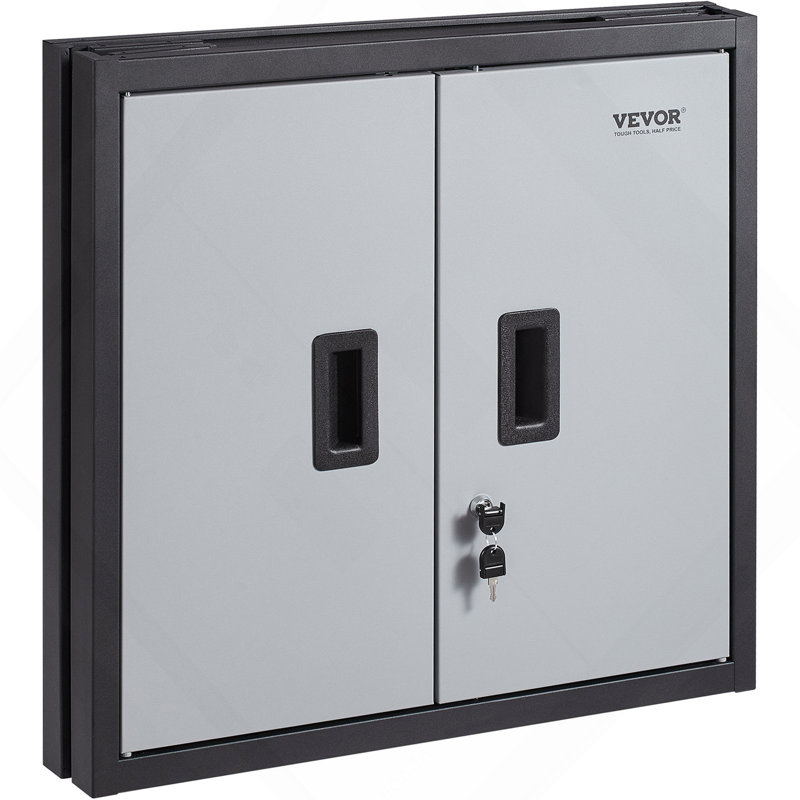 Armoire murale pliable, armoire de garage en métal, petite armoire murale 26 po, capacité de chargement de 240 lb, tablette réglable