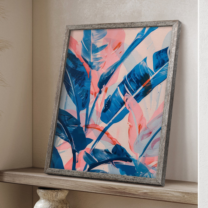 Pink Jungle Framed Print - Solid Wood, 21" H x 17" W