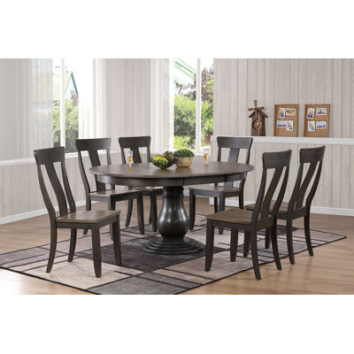 Kyandra Extendable Rubberwood Solid Wood Dining Set