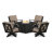 Braxton 5-Piece Deep Seating Swivel Conversation Set with Fire Pit Table-68603219-128126273
