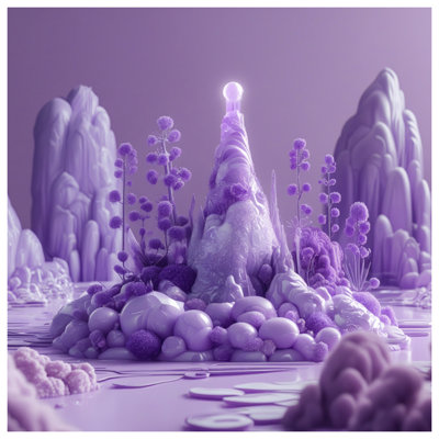 Surreal Purple Landscape Quilted Bedspread All Sizes