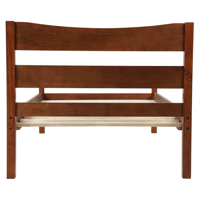 [Not Allowed To Sell To Walmart]Twin Size  Wood Platform Bed With Headboard And Wooden Slat Support