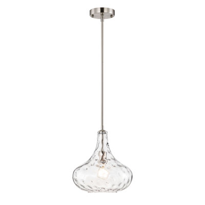 Lustre suspendu moderne en verre texturé à une lumière de 11 po Adriana