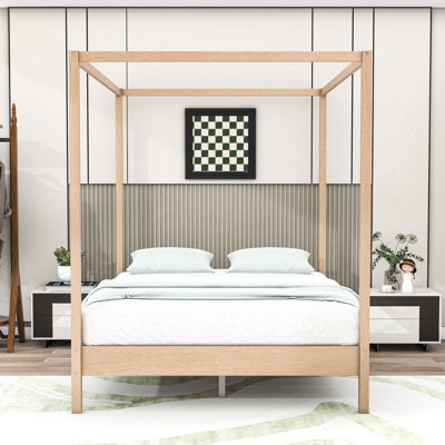 Canopy Bed with Engineered Wood Construction
