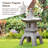 24"H MGO Faux Concrete Pagoda Garden Statue