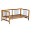 Causeuse de patio moderne en bois d'acacia avec coussins pour l'extérieur