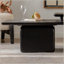 Ensemble de tables basses carrées de style rétro avec finition grain de bois, pour le salon, le bureau et la salle à manger, noir (ensemble de 2)-989704356