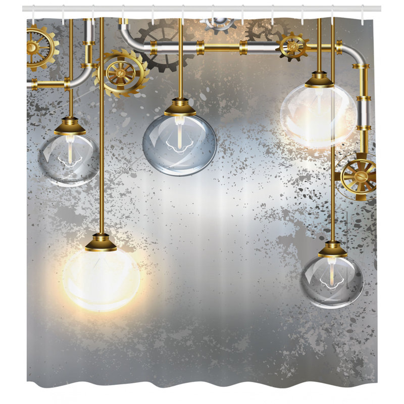 Rideau de douche simple et crochets industrial stall, 75"H x 69"W