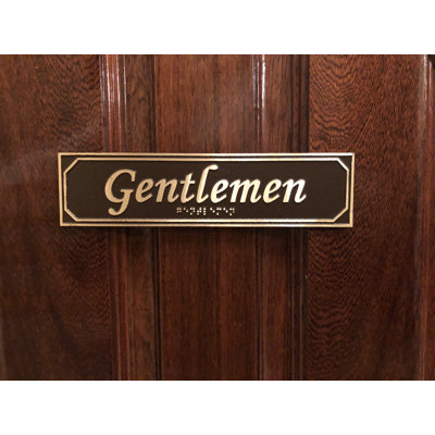 Gentlemen Brass Door Sign with Braille