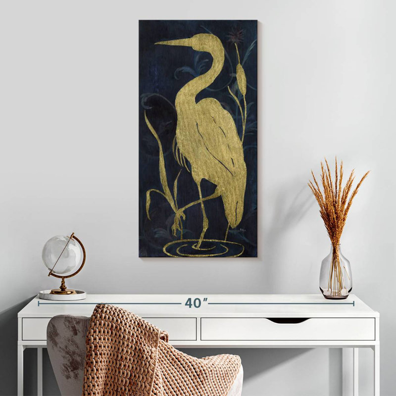 Aigrette sur indigo II, H 30 po x l 15 po
