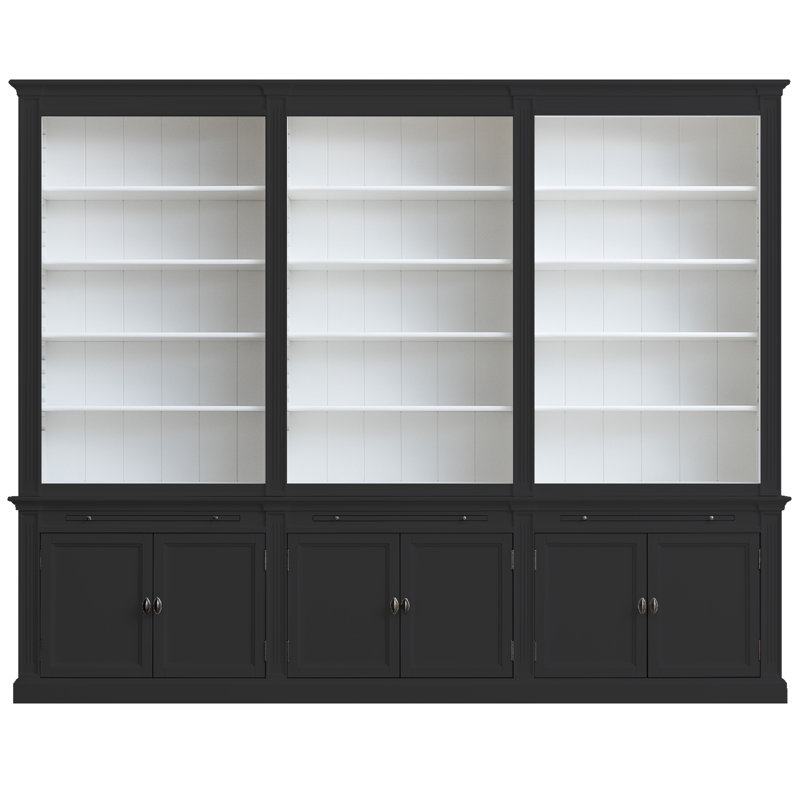 Bodee 240cm H x 300cm W Library Bookcase, Black