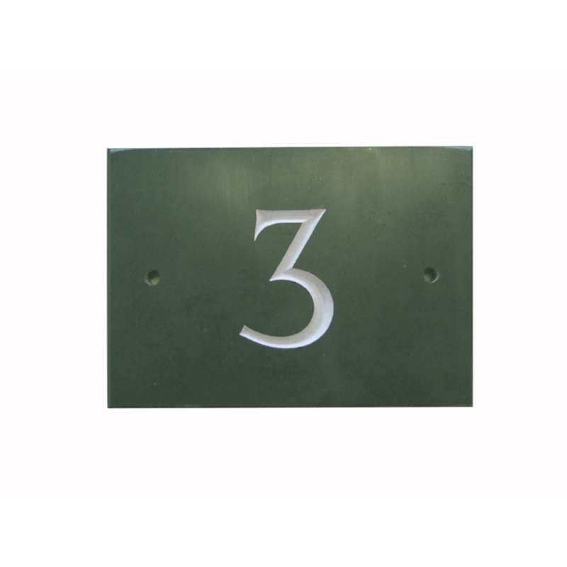 Odacia 10cm H Stone House Number, 3, Green