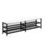Lit plateforme élégant en métal avec revêtement doux et rangement dissimulé, espace de repos rembourré noir moderne-786341228-786341230