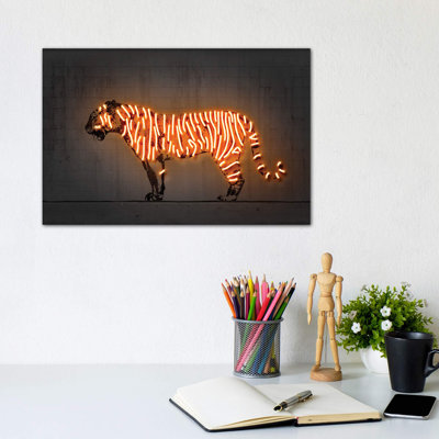Tiger by Octavian Mielu - Wrapped Canvas Print