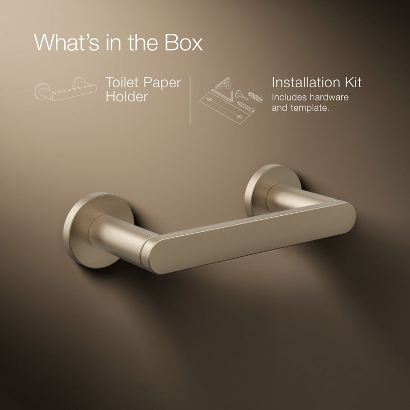 Wall Mount Toilet Paper Holder, Gold Rose