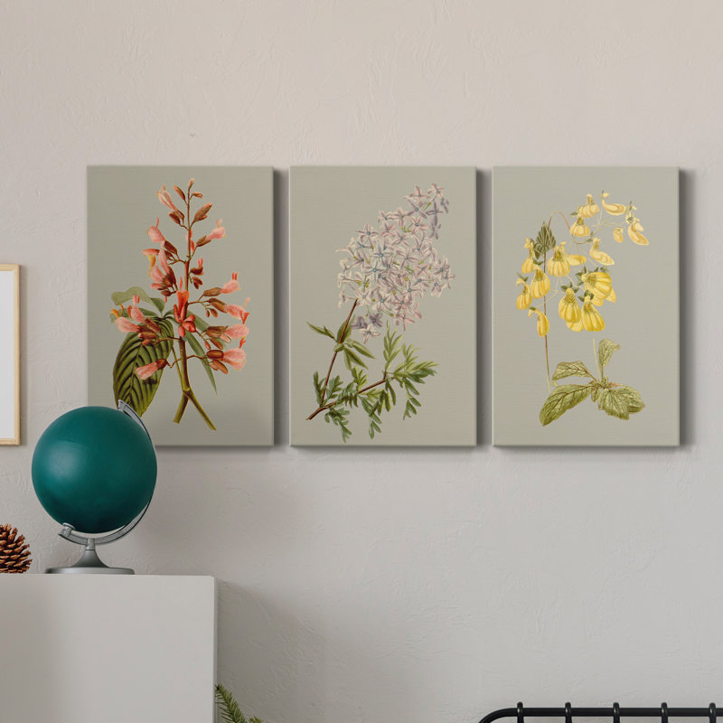 «Botanical Array I», ensemble de 3 impressions sur toile tendue, H 48 po x l 96 po x P 1 po