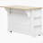 Kitchen Island with 6 Drawers, Pull Out Trash Can Storage, Rolling Kitchen Island on 5 Wheels with Drop Leaf, Power Outlet, 5 Open Side Racks for Kitchen, Dining Room, White-2098847637