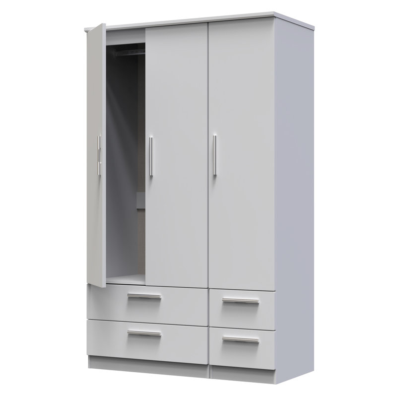Borgeson Manufactured Wood Wardrobe, Grey Matt