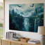 Toile, paysage fantastique à couper le souffle mettant en vedette une brume dramatique dans un canyon enveloppé avec des falaises imposantes de chaque côté, art mural-759538885