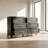 6-Drawer Metal-Frame Chest Of Drawers, Black Bedroom Wardrobe, Suitable For Walk-In Closets, Hallways, And Entryways
