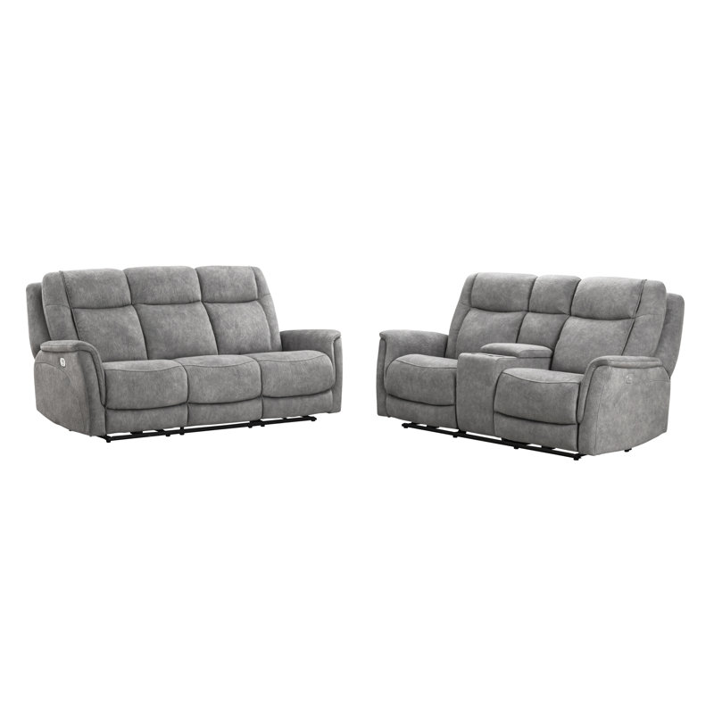 Causeuse et fauteuil inclinable électrique Blynn, 2 pièces: canapé, causeuse