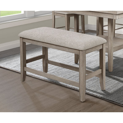 Meuble en bois de style campagnard avec repose-pieds à hauteur de comptoir 1 pièce brun clair / beige gris